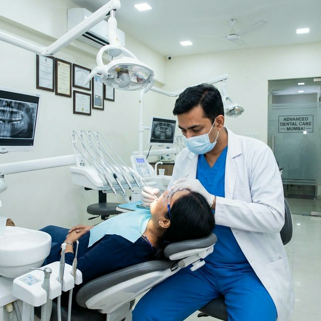 Dr. Jitendra Acharya with smiling adult patient at Dr. Jitendra Acharya